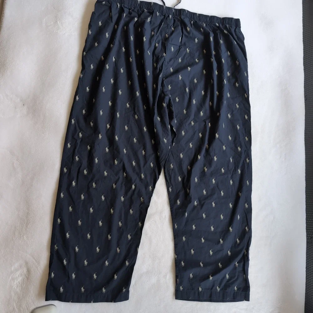 Polo Ralph Lauren Pajama Pants Mens 3XL Navy Blue All Over Pony Print Loungewear